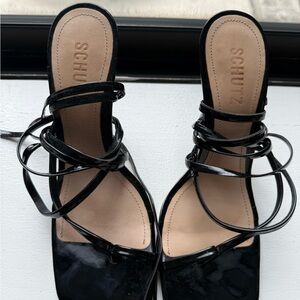 SCHUTZ Black Strappy Heels